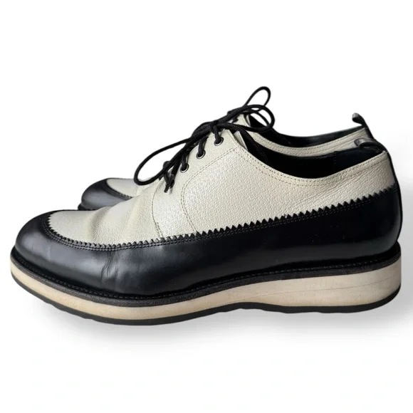 Pierre Hardy Black Off White lace Up Derby Shies Size 43 US 9.5-10 - Picture 2 of 8